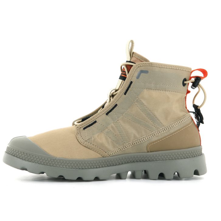 Palladium Pampa Travel Lite Men's Boots Khaki | UK M541-JAD